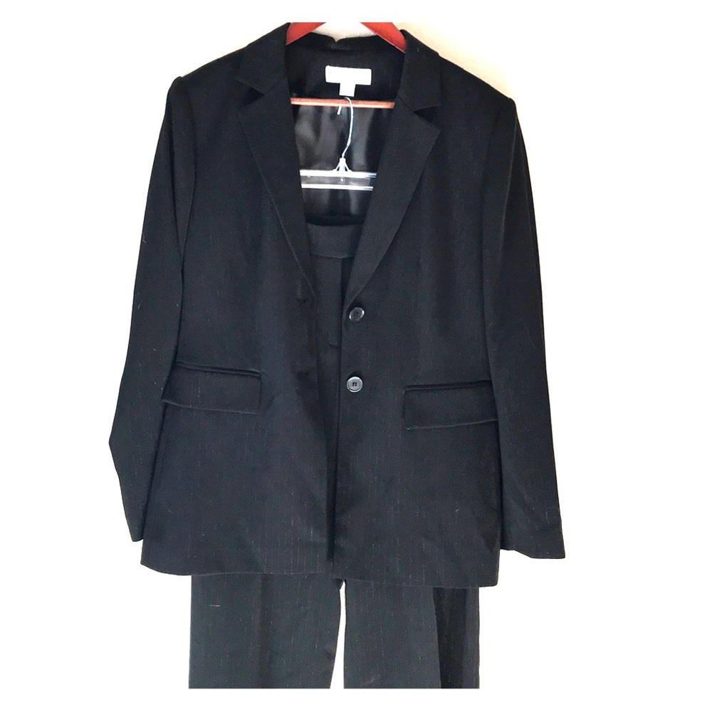 Black suit with sliver pin stripes. NWT